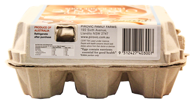 Picture of PIRVOIC CERTIFIED ORGANIC FREE RANGE EGGS HALF-DOZ 300G