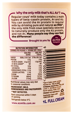 Picture of A2 MILK FULL CREAM 1L