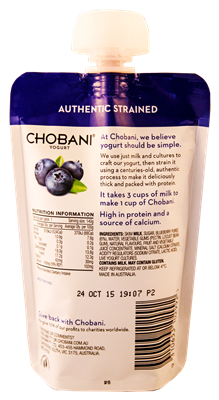 Picture of CHOBANI YOGURT BLUEBERRY FLAVOUR 140G