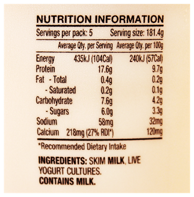 Picture of CHOBANI YOGURT PLAIN  0.5% FAT 907g