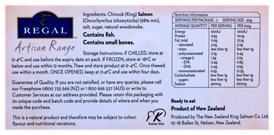 Picture of REGAL ARTISAN RANGE MANUKA SALMON 100g