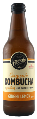 Picture of REMEDY KOMBUCHA ORGANIC KOMBUCHA GINGER LEMON 330ml