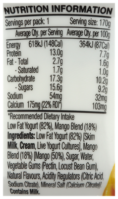 Picture of CHOBANI GREEK YOGHURT MANGO 170g