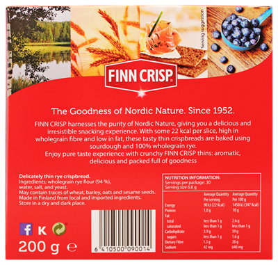 Picture of FINN CRISP ORIGINAL THIN RYE CRISPBREAD 200g