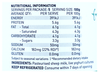Picture of MEREDITH DAIRY NATURAL SHEEP MILK YOGHURT PROBIOTIC 500g