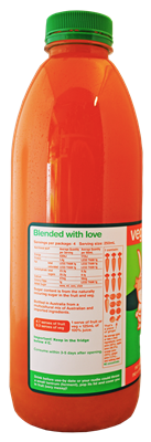 Picture of VEGGIE NUDIE carrot, apple, orange, ginger 1L