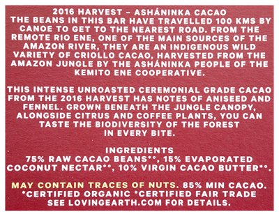 Picture of LOVING EARTH 85% DARK ORGANIC CHOCOLATE 80g