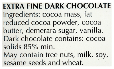 Picture of LINDT 85% COCOA EXTRA DARK CHOCOLATE 100g