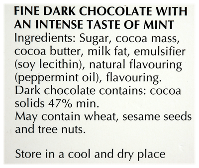 Picture of LINDT MINT INTENSE DARK CHOCOLATE 100g