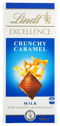 Picture of LINDT CRUNCHY CARAMEL MILK CHOCOLATE 100g