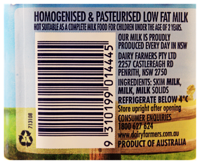 Picture of DAIRY FARMERS LITE WHITE 1 LITRE