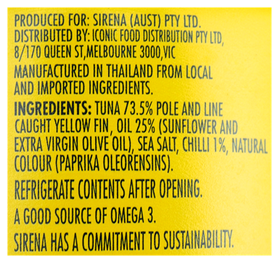 Picture of SIRENA TUNA WITH CHILLI IN OIL 95g