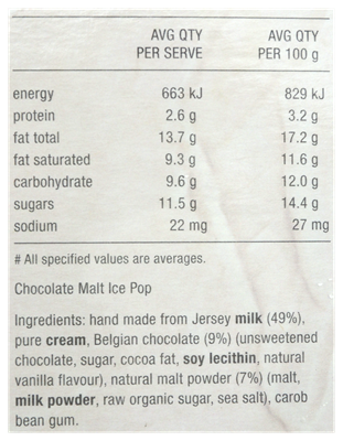 Picture of PURE POPS CHOC MALT SHAKE 4PK 320g