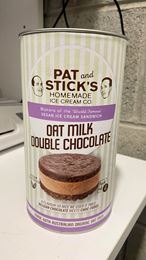 Picture of PAT AND STICK'S VEGAN OAT MILK DOUBLE CHOC ICE CREAM SANDWICH 4 PACK